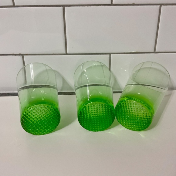 Set of 3 Lime Green Glasses - Picture 4 of 5